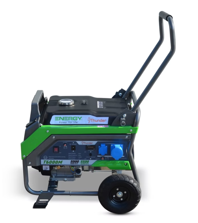 Generator Thunder T6000M,6kVA(5.5kW),Petrol eng,Manual start - Euromotive Energy Ltd