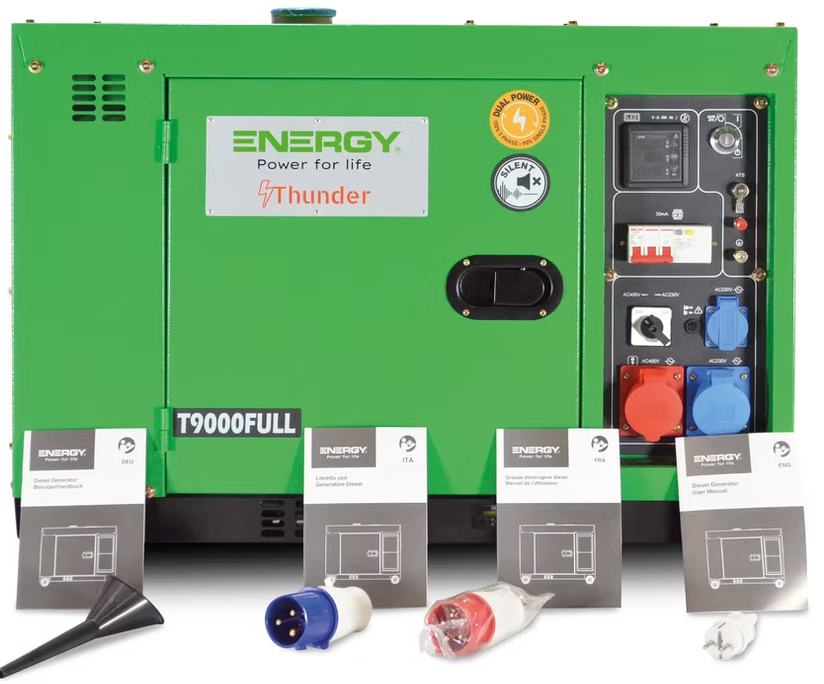 Generator Thunder T9000,7.5kVA(6kW),Diesel Eng,Elec Start - Euromotive Energy Ltd