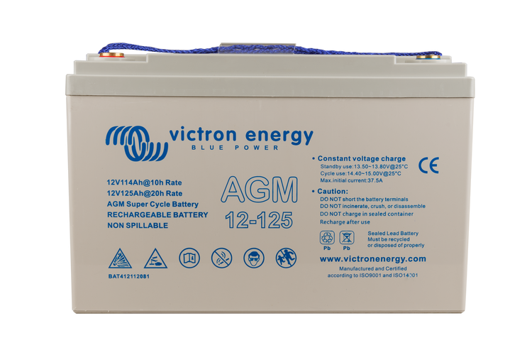 Victron 12V/125Ah AGM Super Cycle Battery (M8) - Euromotive Energy Ltd