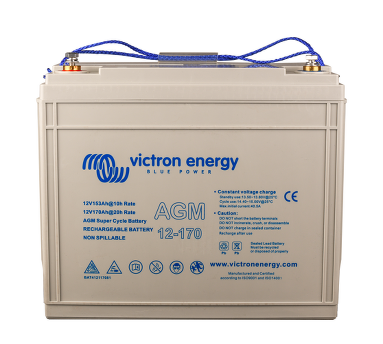 Victron 12V/170Ah AGM Super Cycle Battery (M8) - Euromotive Energy Ltd