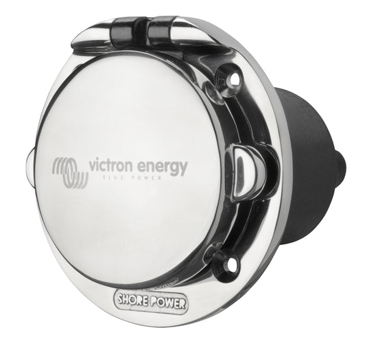Power Inlet stainless with cover 16A/250Vac (2p/3w) - Euromotive Energy Ltd