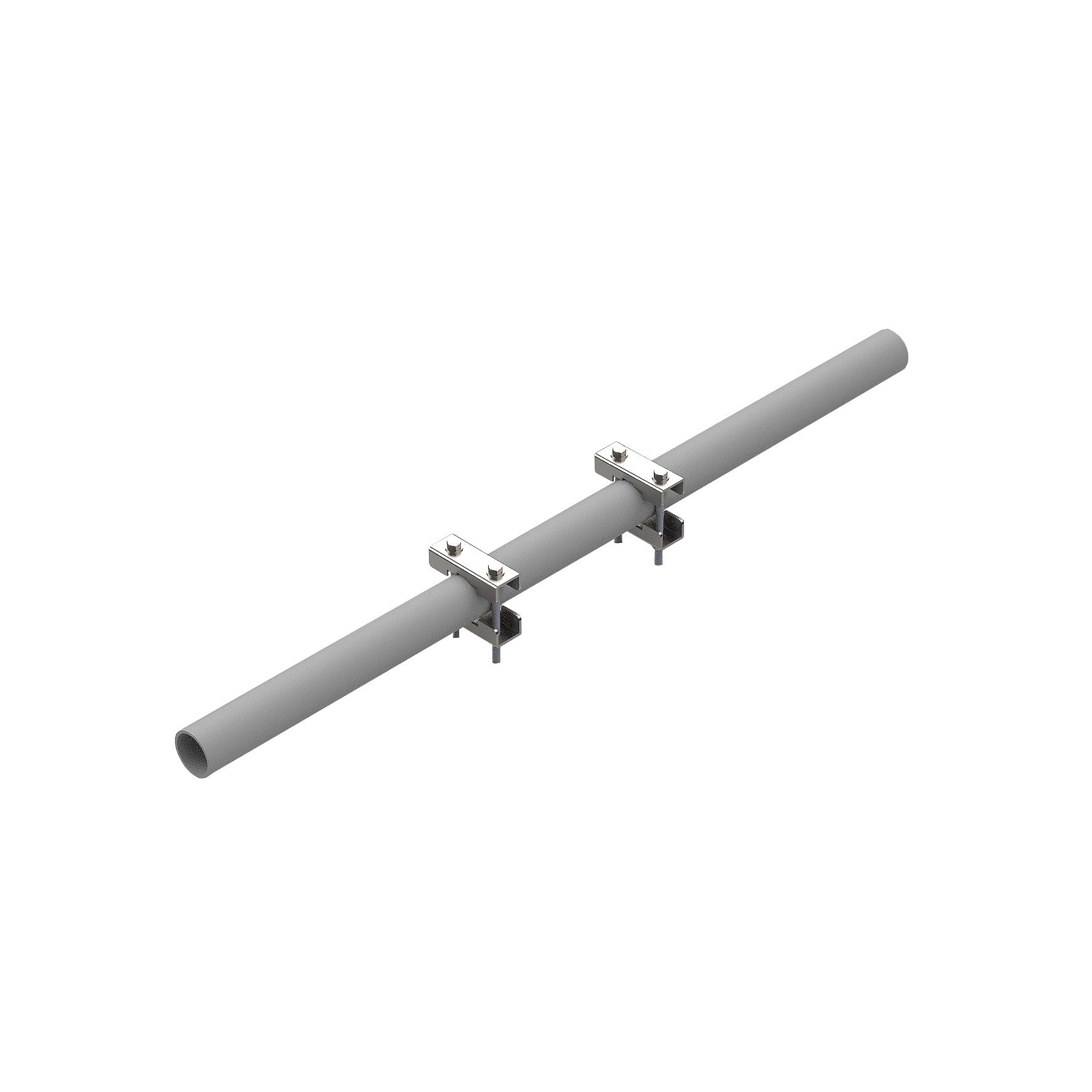 2 Flanges-dia.40-60mm pole-M8 S/S-for Unifix S-SF/UNIBOX