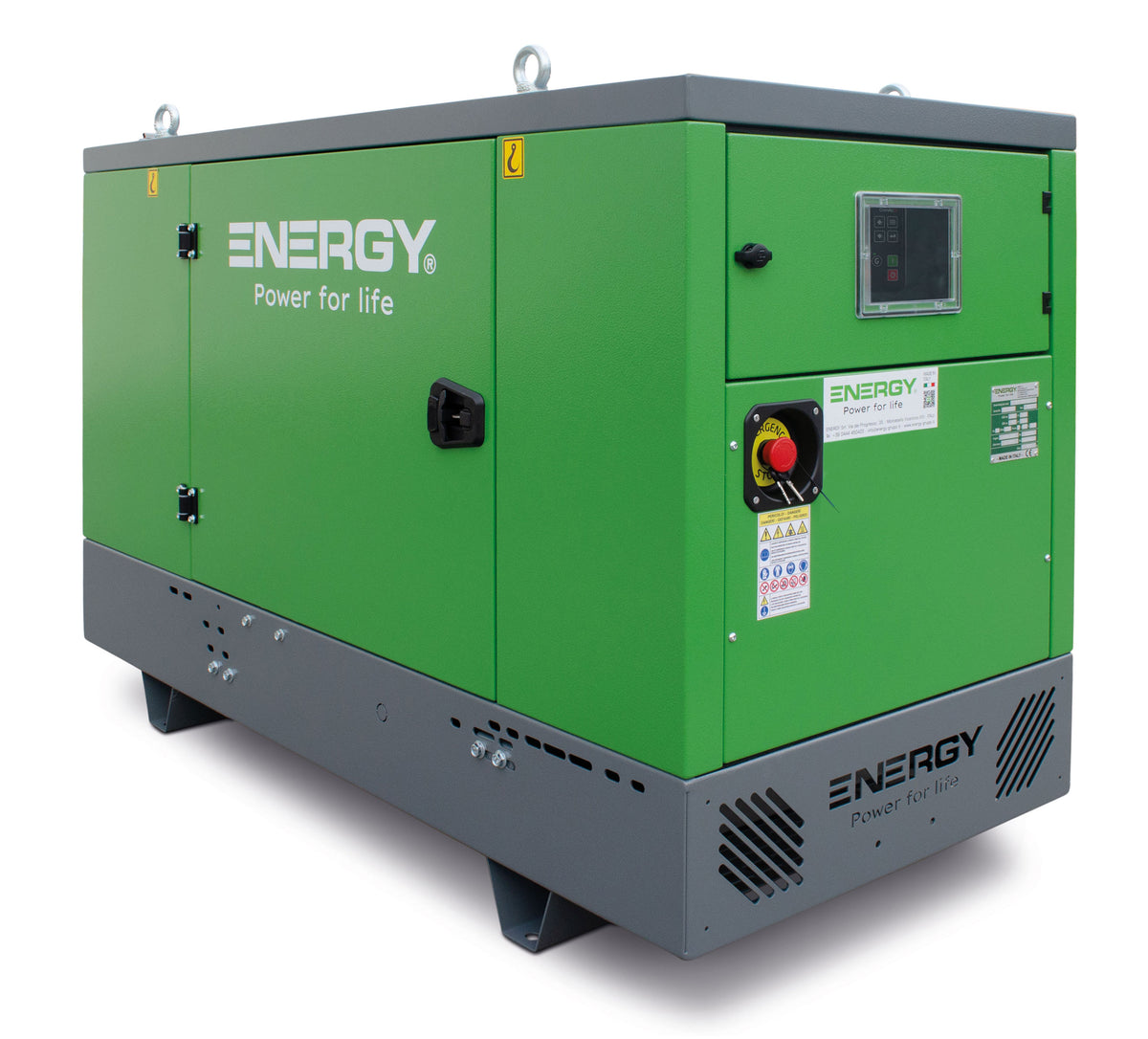 ENERGY EY-20P-SA sound-attenuated canopy, rear three-quarter view