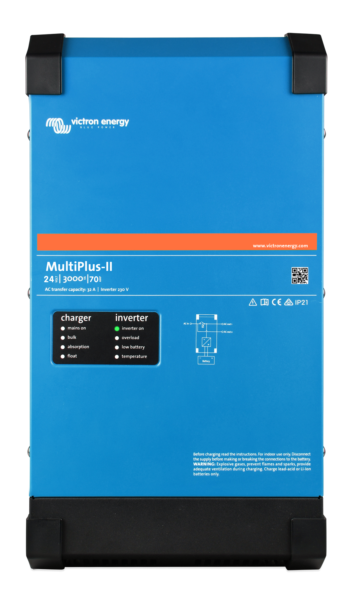 Victron MultiPlus-II 24/3000/70-32 230V inverter/charger - front