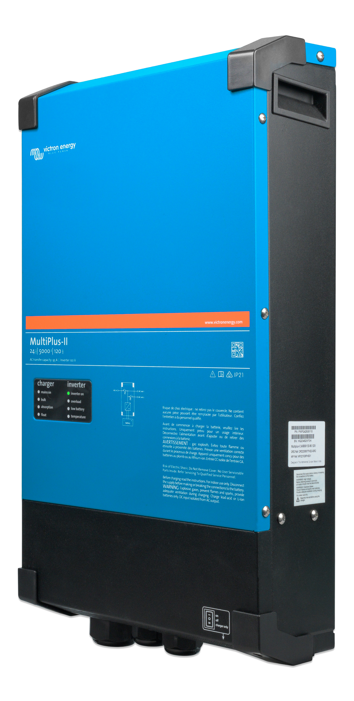 Victron MultiPlus-II 24/5000/120-95 120V inverter/charger - right side