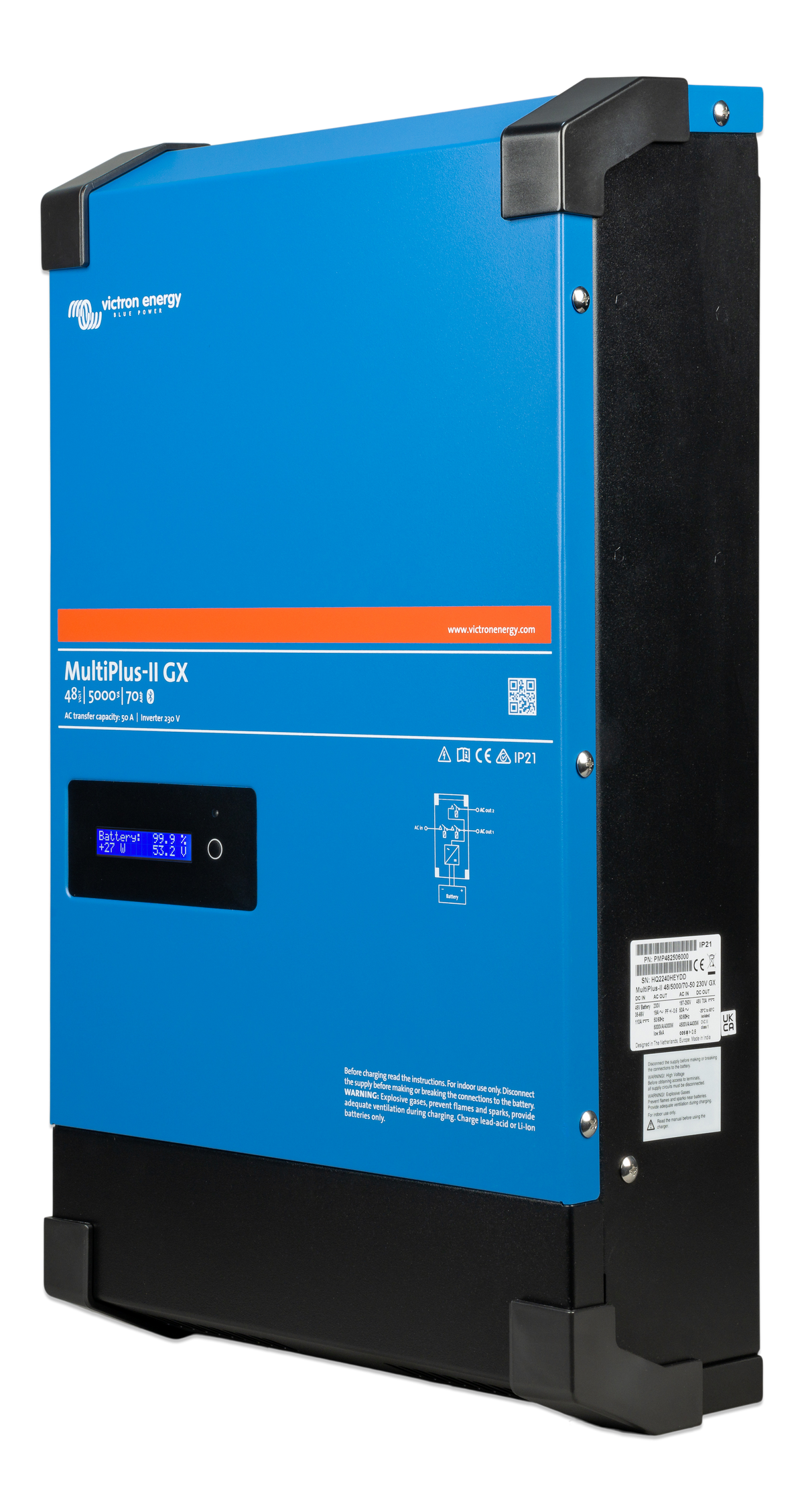 Victron MultiPlus-II 48/5000/70-50 230V GX inverter/charger - left side