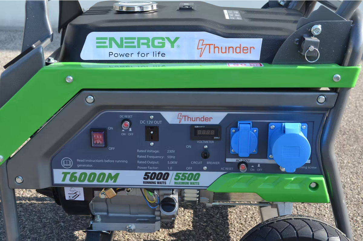 Generator Thunder T6000M,6kVA(5.5kW),Petrol eng,Manual start