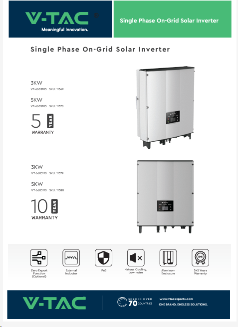 INVT 3kW ON GRID SOLAR INVERTER WITH LCD DISPLAY-SINGLE PHASE 10YRS WARRANTY IP65