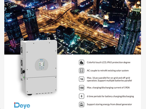 Deye 6kW HYBRID SOLAR INVERTER WITH TOUCH LCD DISPLAY-SINGLE PHASE IP65 (EU SPECIFICATION)